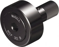 McGill - 30mm Roller Diam x 14mm Width, 12mm Stud Diam x 25mm Length, Crowned Sealed Stud Cam Follower with Hex - Steel, 14mm Thread Length, M12x1.5 Thread, 40mm OAL, 2,491 Lb Dynamic Cap, 3,440 Lb Static Cap - Benchmark Tooling