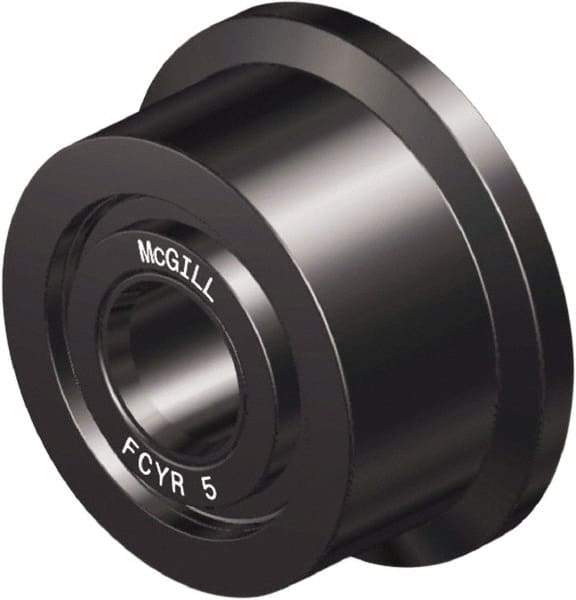 McGill - 1-3/4" Bore, 5" Roller Diam x 3-3/4" Roller Width, Steel Flanged Yoke Roller - 35,800 Lb Dynamic Load Capacity, 2.85" Overall Width - Benchmark Tooling