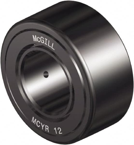 McGill - 8mm Bore, 24mm Roller Diam x 14mm Width, Steel Crowned Sealed Yoke Roller - 2,161 Lb Dynamic Load Capacity, 15mm Overall Width - Benchmark Tooling