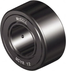 McGill - 20mm Bore, 47mm Roller Diam x 24mm Width, Steel Crowned Yoke Roller - 5,776 Lb Dynamic Load Capacity, 25mm Overall Width - Benchmark Tooling