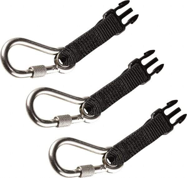 Ergodyne - 0.5' Long, 1 Lb Capacity, 0 Leg Quick Connect Harness Carabiner - Technora Cord, Carabiner Anchorage Connection - Benchmark Tooling
