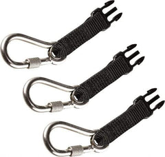 Ergodyne - 0.5' Long, 1 Lb Capacity, 0 Leg Quick Connect Harness Carabiner - Technora Cord, Carabiner Anchorage Connection - Benchmark Tooling