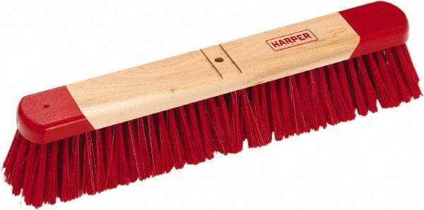 Harper Brush - 36" General Purpose Synthetic Push Broom - 3" Bristle Length, Wood Block, Bolt-On Handle Connection, Handle Sold Separately - Benchmark Tooling