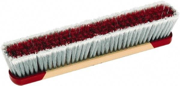 Harper Brush - 18" Medium Duty Synthetic Push Broom - 3" Bristle Length, Wood Block, Bolt-On Handle Connection, Handle Sold Separately - Benchmark Tooling