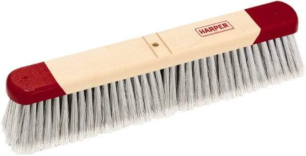 Harper Brush - 24" Smooth Surface Synthetic Push Broom - 3" Bristle Length, Wood Block, Bolt-On Handle Connection, Handle Sold Separately - Benchmark Tooling