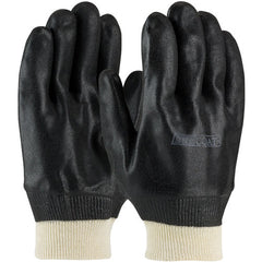 ‎58-8115DD Coated Supported Gloves - ProCoat - Supported PVC - Interlock Lined - Black - Sandy Finish - KW - Exact Industrial Supply