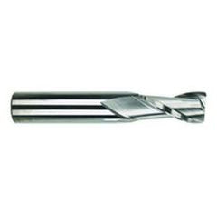 11/16 Dia. x 4 Overall Length 2-Flute Square End Solid Carbide SE End Mill-Round Shank-Center Cut-TiAlN - Benchmark Tooling