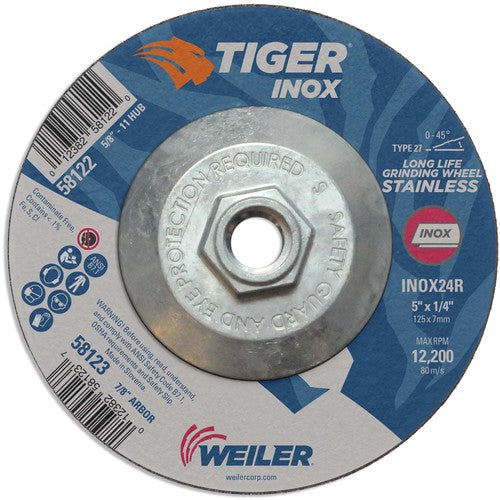 5X1/4 TIGER INOX TYPE 27 GRIND WHL - Benchmark Tooling