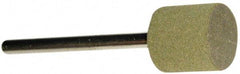 Grier Abrasives - 1/2" Max Diam x 1/2" Thick, Cylinder W185, Rubberized Point - Medium Grade, Aluminum Oxide, Mounted - Benchmark Tooling