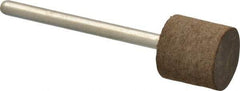 Grier Abrasives - 1/2" Max Diam x 1/2" Thick, Cylinder W185, Rubberized Point - Medium Grade, Aluminum Oxide, Mounted - Benchmark Tooling
