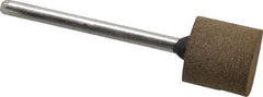 Grier Abrasives - 1/2" Max Diam x 1/2" Thick, Cylinder W185, Rubberized Point - Fine Grade, Aluminum Oxide, Mounted - Benchmark Tooling