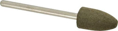 Grier Abrasives - 3/8" Max Diam x 2-1/4" Long, Cone B52, Rubberized Point - Medium Grade, Aluminum Oxide, Mounted - Benchmark Tooling