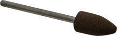 Grier Abrasives - 3/8" Max Diam x 2-1/4" Long, Cone B52, Rubberized Point - Medium Grade, Aluminum Oxide, Mounted - Benchmark Tooling