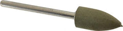 Grier Abrasives - 3/8" Max Diam x 2-1/4" Long, Cone B52, Rubberized Point - Fine Grade, Aluminum Oxide, Mounted - Benchmark Tooling