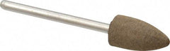 Grier Abrasives - 3/8" Max Diam x 2-1/4" Long, Cone B52, Rubberized Point - Fine Grade, Aluminum Oxide, Mounted - Benchmark Tooling