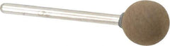 Grier Abrasives - 1/2" Max Diam x 1-3/4" Long, Ball B121, Rubberized Point - Fine Grade, Aluminum Oxide, Mounted - Benchmark Tooling
