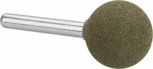 Grier Abrasives - 1" Max Diam x 2-1/4" Long, Cone A2, Rubberized Point - Coarse Grade, Aluminum Oxide, Mounted - Benchmark Tooling