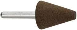 Grier Abrasives - 1" Max Diam x 2-1/4" Long, Cone A2, Rubberized Point - Coarse Grade, Aluminum Oxide, Mounted - Benchmark Tooling