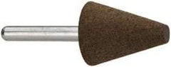 Grier Abrasives - 1" Max Diam x 2-1/4" Long, Cone A2, Rubberized Point - Coarse Grade, Aluminum Oxide, Mounted - Benchmark Tooling