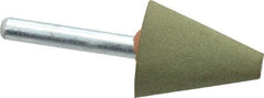 Grier Abrasives - 1" Max Diam x 2-1/4" Long, Cone A2, Rubberized Point - Medium Grade, Aluminum Oxide, Mounted - Benchmark Tooling