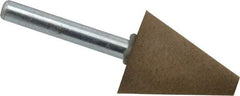 Grier Abrasives - 1" Max Diam x 2-1/4" Long, Cone A2, Rubberized Point - Medium Grade, Aluminum Oxide, Mounted - Benchmark Tooling
