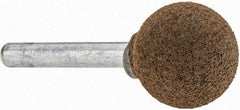 Grier Abrasives - 1" Max Diam x 2" Long, Ball A25, Rubberized Point - Coarse Grade, Aluminum Oxide, Mounted - Benchmark Tooling