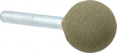 Grier Abrasives - 1" Max Diam x 2" Long, Ball A25, Rubberized Point - Medium Grade, Aluminum Oxide, Mounted - Benchmark Tooling