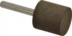 Grier Abrasives - 1" Max Diam x 2-1/2" Long, Cylinder W220, Rubberized Point - Coarse Grade, Aluminum Oxide, Mounted - Benchmark Tooling