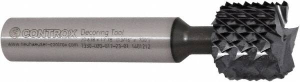 Controx - 13/16" Diam, 0.2" LOC, Square End, Powdered Metal Diamond Pattern Router Bit - Right Hand Cut, 2-45/64" OAL - Benchmark Tooling