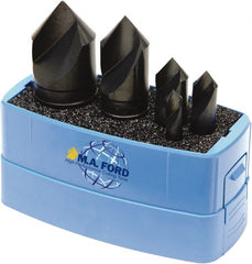 M.A. Ford - 5 Piece, 1/4 to 1" Head Diam, 120° Included Angle, Single End Countersink Set - Benchmark Tooling