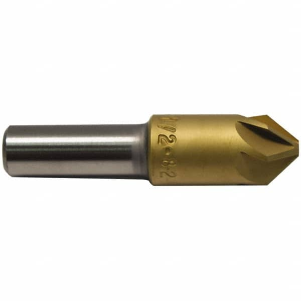 M.A. Ford - 3/4" Head Diam, 1/2" Shank Diam, 6 Flute 60° High Speed Steel Countersink - Benchmark Tooling