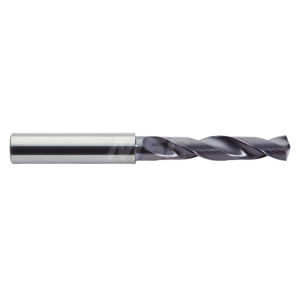 Screw Machine Length Drill Bit: 0.4055″ Dia, 142 °, Solid Carbide Coated, Right Hand Cut, Spiral Flute, Straight-Cylindrical Shank, Series 2XDSS