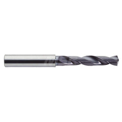 Screw Machine Length Drill Bit: 0.4055″ Dia, 142 °, Solid Carbide Coated, Right Hand Cut, Spiral Flute, Straight-Cylindrical Shank, Series 2XDSS