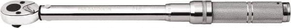 Paramount - 3/8" Drive Micrometer Type Ratchet Head Torque Wrench - 4.5 N/m to 23 N/m Torque, 11-21/32" OAL, 1 In/Lb Graduation - Benchmark Tooling