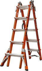 Little Giant Ladder - 18 Steps, 18' High, Type IA Rating, Fiberglass Multi-Use Ladder - 300 Lb Load Capacity, 29" Base Width - Benchmark Tooling