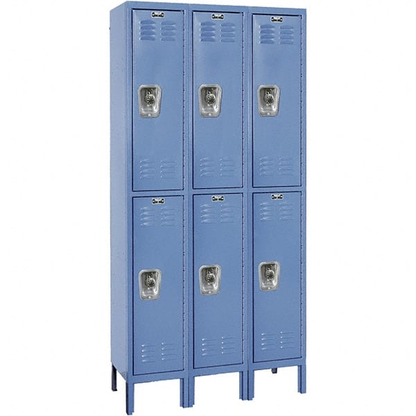 Hallowell - 6 Door, 2 Tier, Ready-Built Wardrobe & Box Lockers - Benchmark Tooling