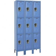 Hallowell - 9 Door, 3 Tier, Ready-Built Wardrobe & Box Lockers - Benchmark Tooling