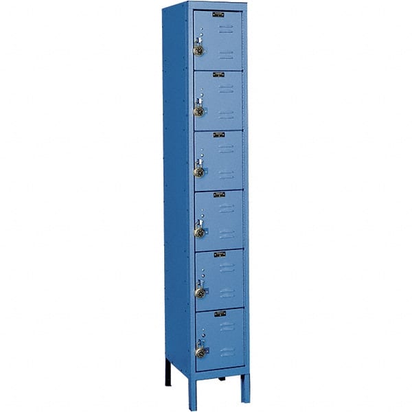 Hallowell - 6 Door, 6 Tier, Ready-Built Wardrobe & Box Lockers - Benchmark Tooling