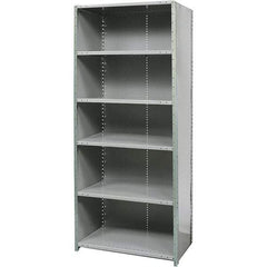 Hallowell - 6 Shelf, 500 Lb. Capacity, Free Standing Closed Shelving - 36 Inch Wide x 24 Inch Deep x 87 Inch High, Gray - Benchmark Tooling