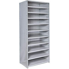 Hallowell - 11 Shelf, 350 Lb. Capacity, Closed Shelving Starter Unit - 48 Inch Wide x 24 Inch Deep x 87 Inch High, Platinum - Benchmark Tooling