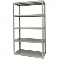 Hallowell - 5 Shelf Starter High-Capacity Open Steel Shelving - 2 Lb Capacity, 36" Wide x 84" High x 18" Deep, Gray - Benchmark Tooling