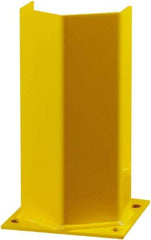 Hallowell - 12" High, Yellow Steel Post Protector - 7" Wide x 7" Long Mounting Plate, 9 Lb - Benchmark Tooling