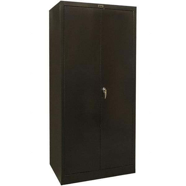 Hallowell - 4 Shelf Combination Storage Cabinet - Steel, 48" Wide x 18" Deep x 78" High, Black - Benchmark Tooling