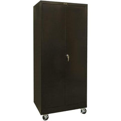 Hallowell - 4 Shelf Mobile Storage Cabinet - Steel, 36" Wide x 24" Deep x 78" High, Black - Benchmark Tooling