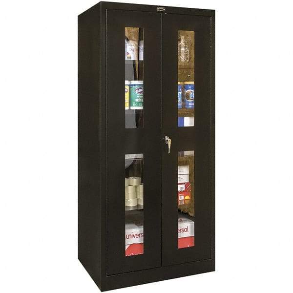 Hallowell - 4 Shelf Visible Storage Cabinet - Steel, 48" Wide x 18" Deep x 78" High, Black - Benchmark Tooling