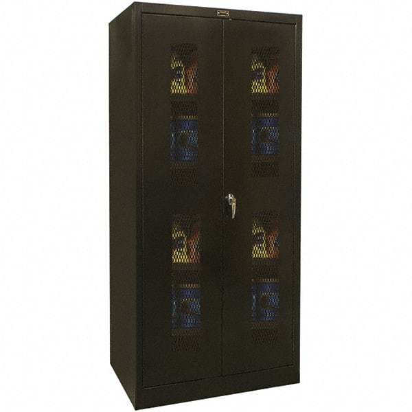 Hallowell - 4 Shelf Visible Storage Cabinet - Steel, 48" Wide x 18" Deep x 78" High, Black - Benchmark Tooling