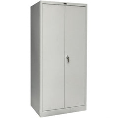 Hallowell - 1 Shelf Wardrobe Storage Cabinet - Steel, 36" Wide x 18" Deep x 78" High, Platinum - Benchmark Tooling