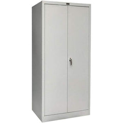 Hallowell - 4 Shelf Combination Storage Cabinet - Steel, 36" Wide x 18" Deep x 78" High, Platinum - Benchmark Tooling