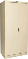 Hallowell - 4 Shelf Locking Storage Cabinet - Steel, 36" Wide x 24" Deep x 72" High, Tan - Benchmark Tooling