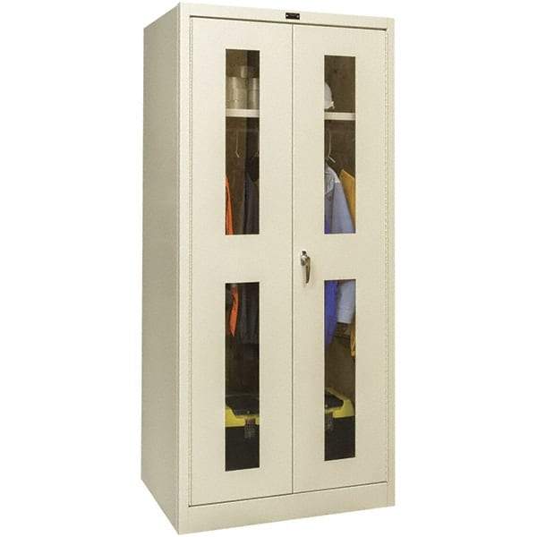 Hallowell - 1 Shelf Wardrobe Storage Cabinet - Steel, 48" Wide x 18" Deep x 72" High, Tan - Benchmark Tooling